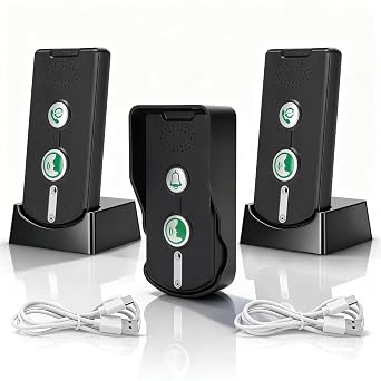 3PCS Intercom Systems for Home, Wireless Intercom Doorbells 500m, Waterproof Home Communication System, Doorbell Intercom System for Home, Office, Hospital