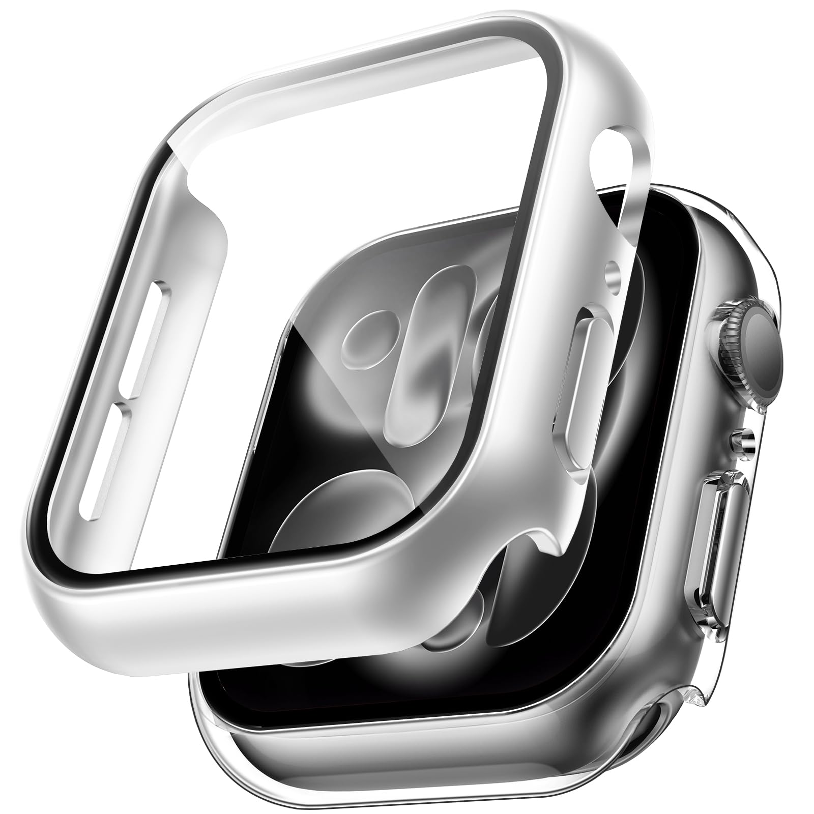 TAURI 2 Pack Hard Case for Apple Watch SE 3 /Series 6/5/4 /SE 44mm with 9H Tempered Glass Screen Protector, [Touch Sensitive] [Full Coverage] Slim Bumper Protective Cover for iWatch 44mm - Black — view 36