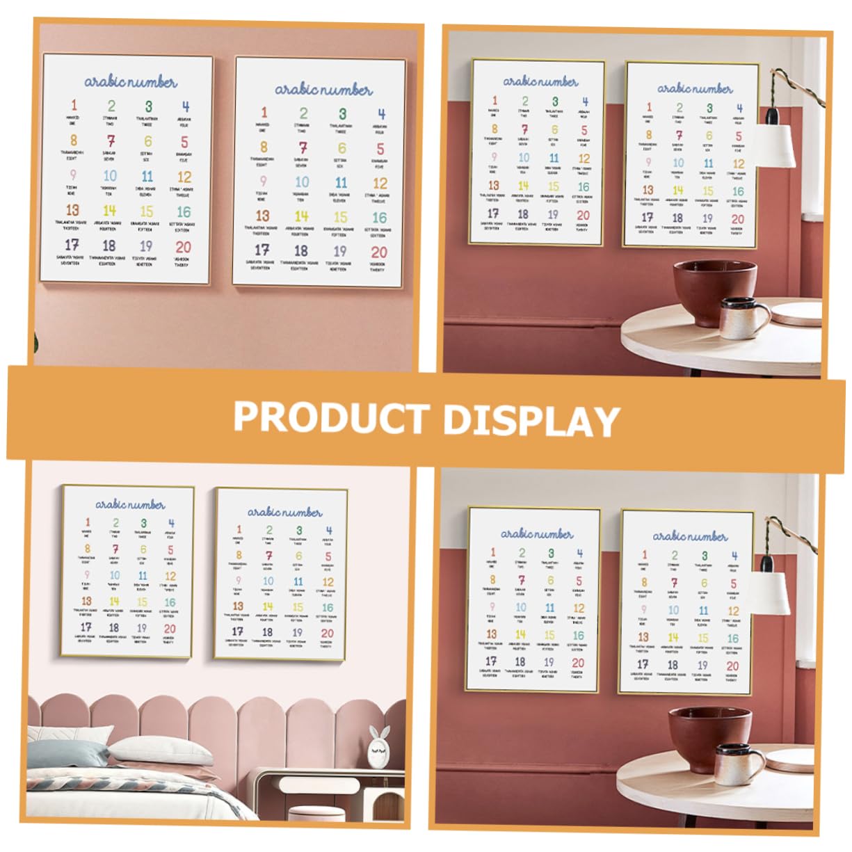SHINEOFI 3 Sätze Alphabet Und Lernposter Für Kinderzimmer Farbige Wanddekoration Für Vorschule Kindergarten Und Homeschooling Ansprechendes Design Für Kleine Lernende 2 Stück * 3