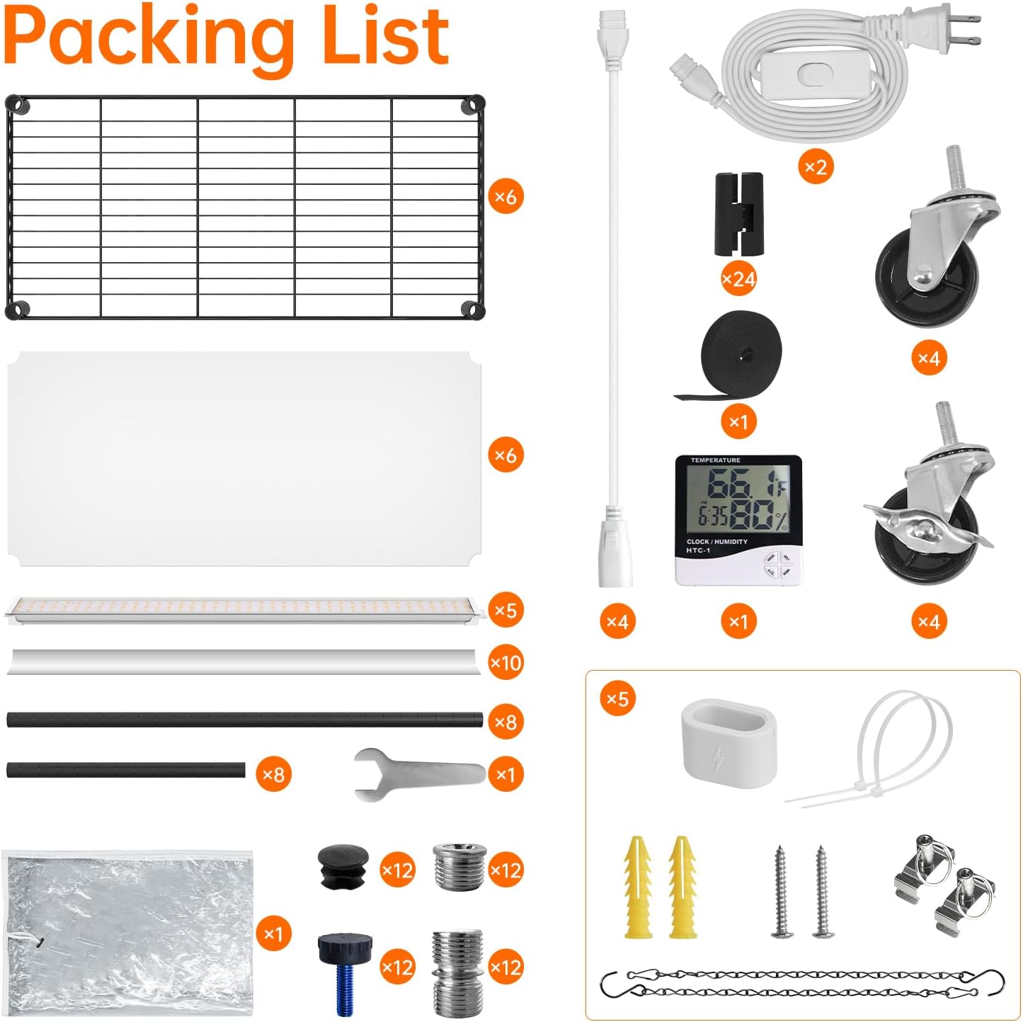 Packing list for Bstrip Plant Shelf