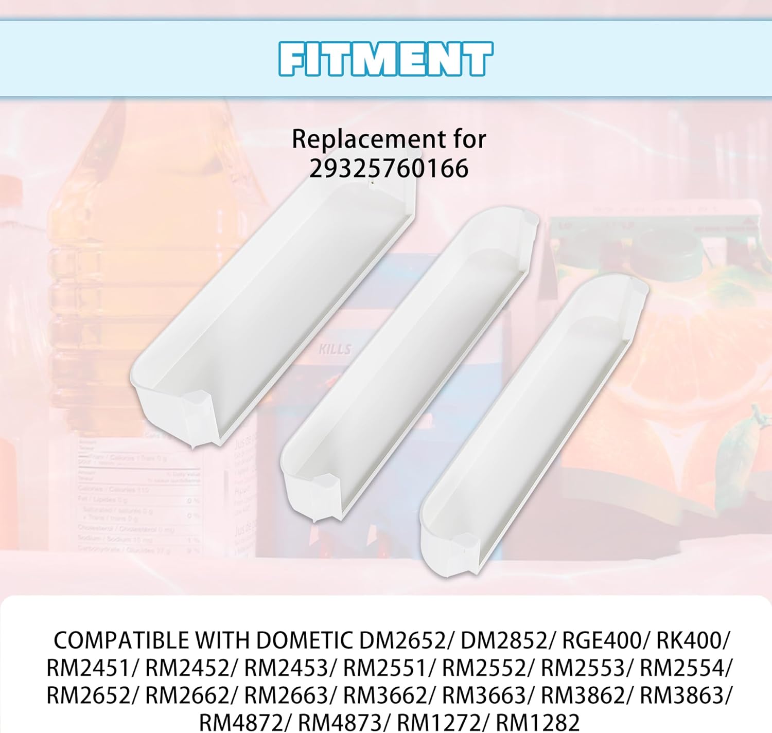 Kojem 29325760166 Replacement Refrigerator Door Shelf Kit Compatible with Dometic Refrigerator Freezer/Upper/Bottom Door Shelf