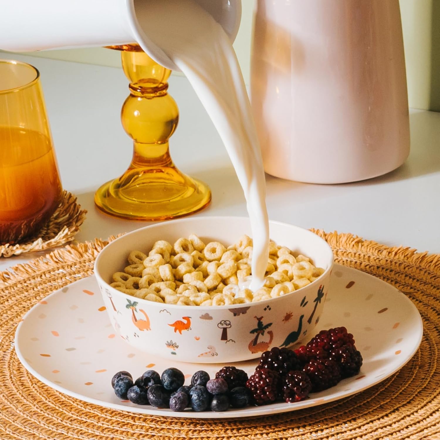 Nook Theory 4 Pack Bamboo Bowls - 18 Oz Reusable Toddler and Kids Bowl, Dishwasher Safe - Not Microwavable Bamboo Dishes (Celebration) - Image 8