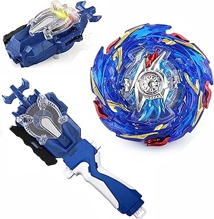 Battling Toys Burst Booster SuperKing B-174 02 Helios Volcano Starter with Battling Sparking Launcher Burst Bey Launcher LR (Left & Right Turning)+Sparking Launcher Grip(Blue)