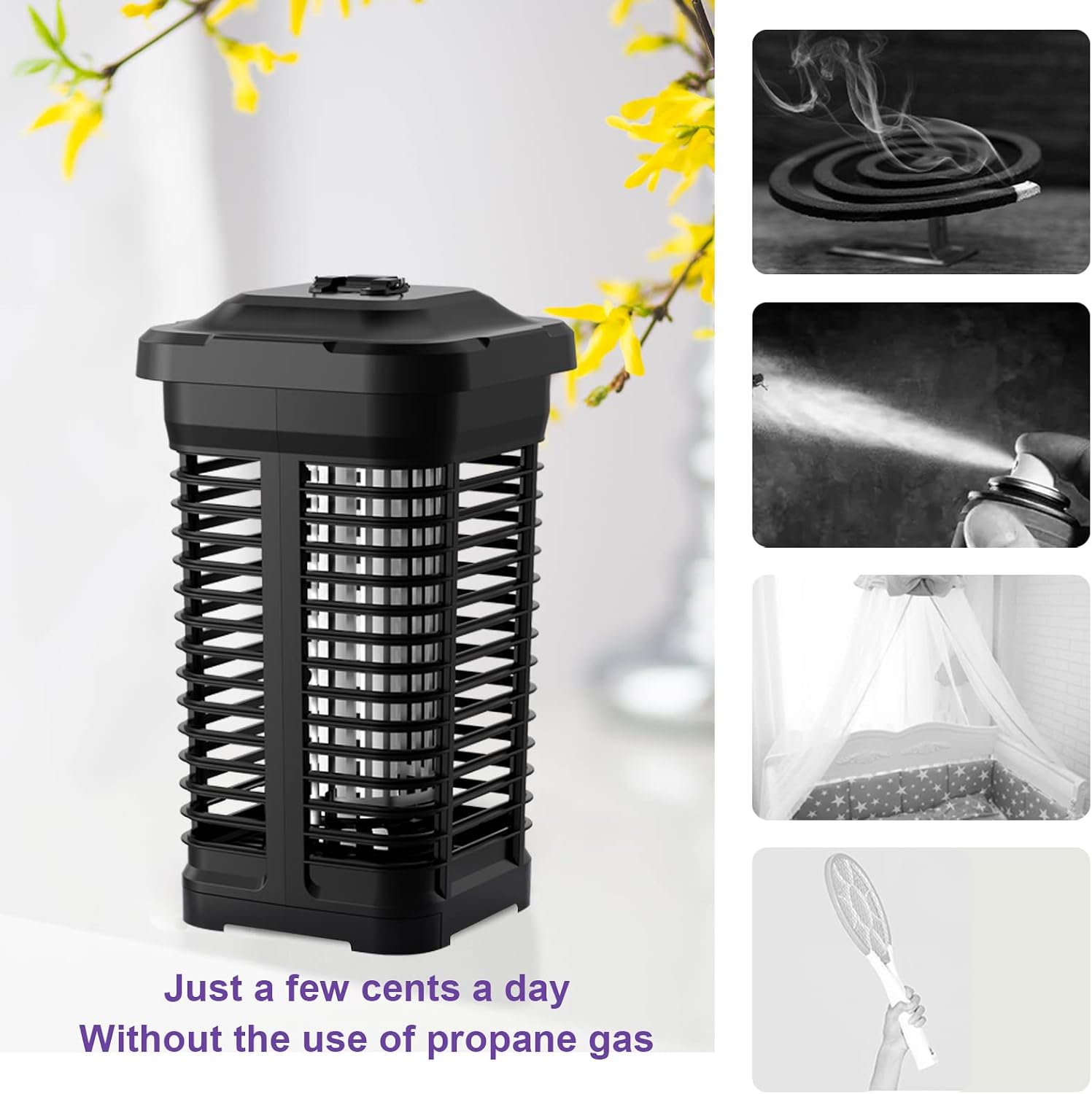 Bug Zapper - Powerful Electric Mosquito Zapper Fly Killer for Outdoor and Indoor - 4200V Metal Mesh, Insect Fly Trap Indoor Mosquito Killer for Home, Garden, Patio, Backyard (18W)
