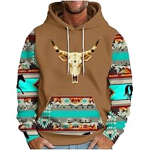 Men's Retro Long Sleeve Hooded Sweatshirts Fashion Printed Baggy Sweatshirts Streetwear Pollover Tops with Pocket