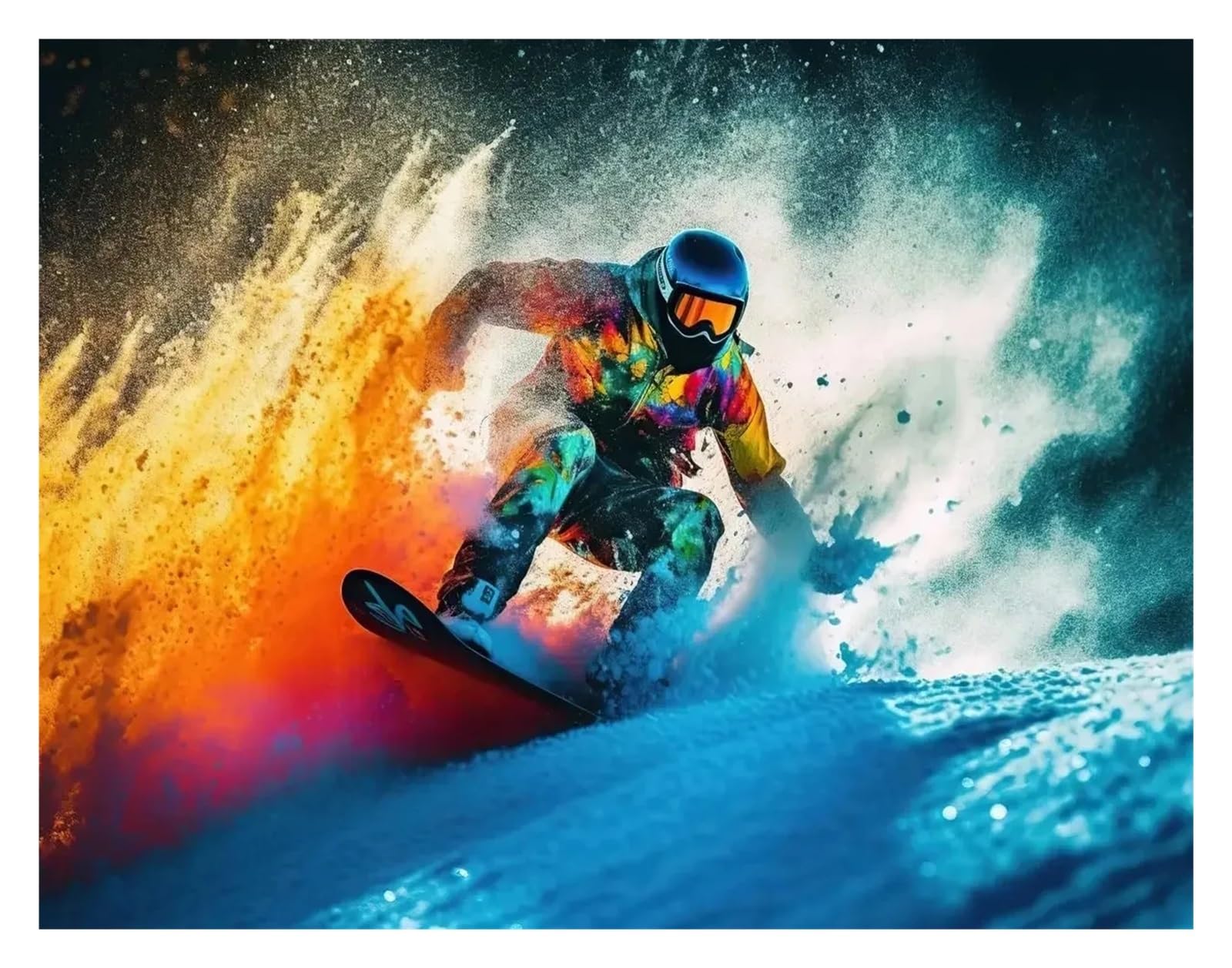 Tableau de ski moderne peinture sur toile art mural 50x70