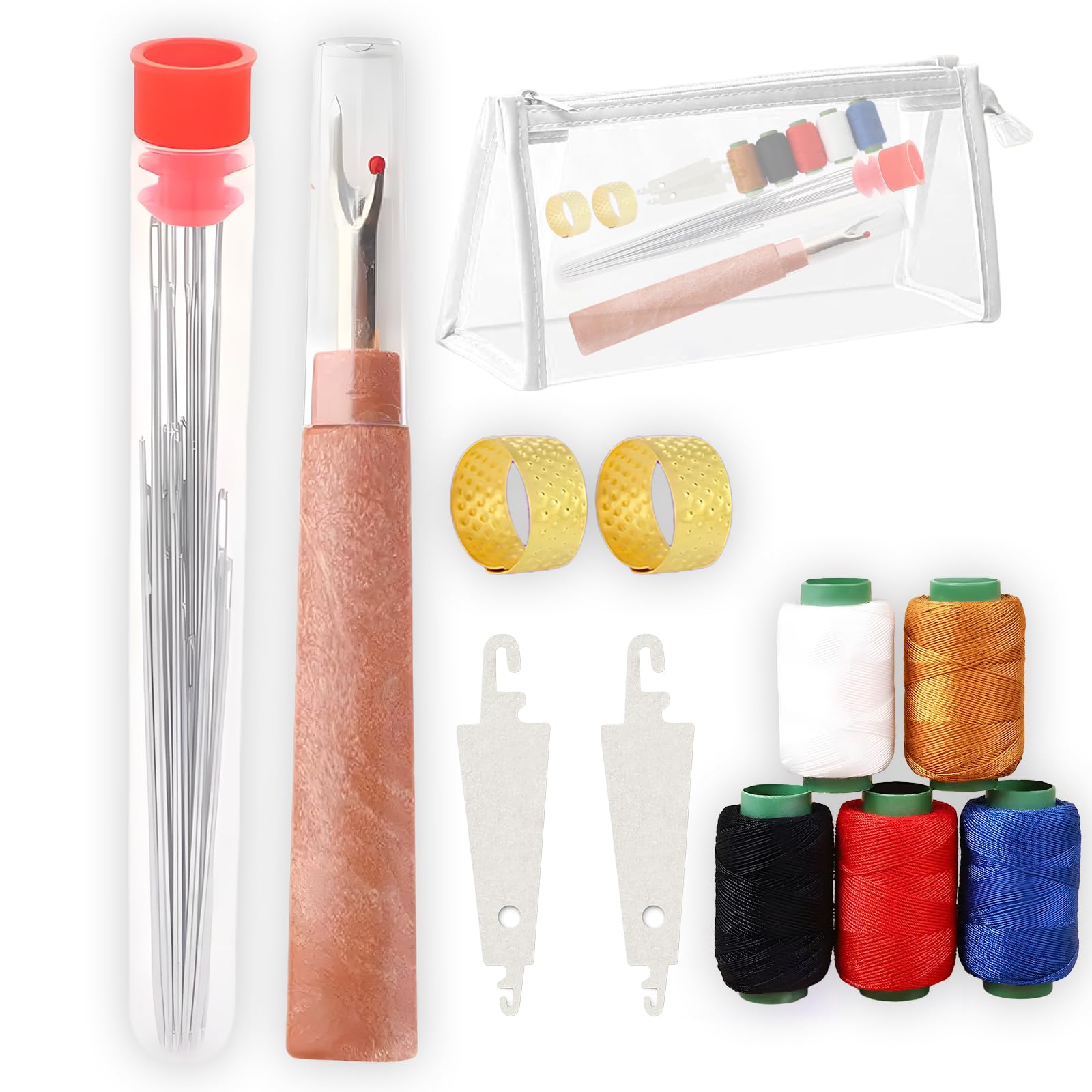 Big Eye Steel Sewing Needles Kit, 37PCS Sewing Tool Set, Needles Thread Hand Repair Tools, Stainless Steel Sewing Needles Set, for Beginners & Daily Use