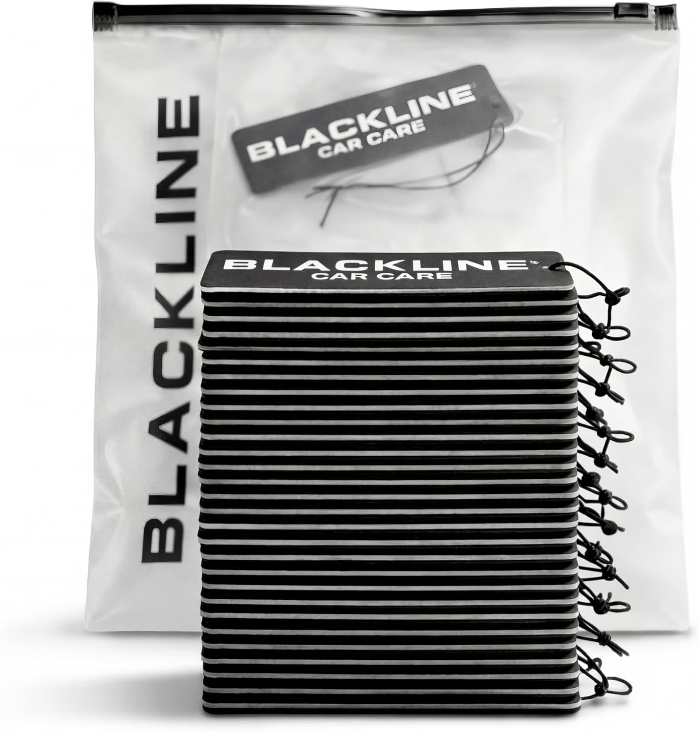 Blackline Car Care Dark Ice Hanging Car Air Freshener 24 Pack, Rear View Mirror Paper Air Fresheners for Cars, Long Lasting Fresh Scent, Odor Eliminator for Auto, Truck & SUV