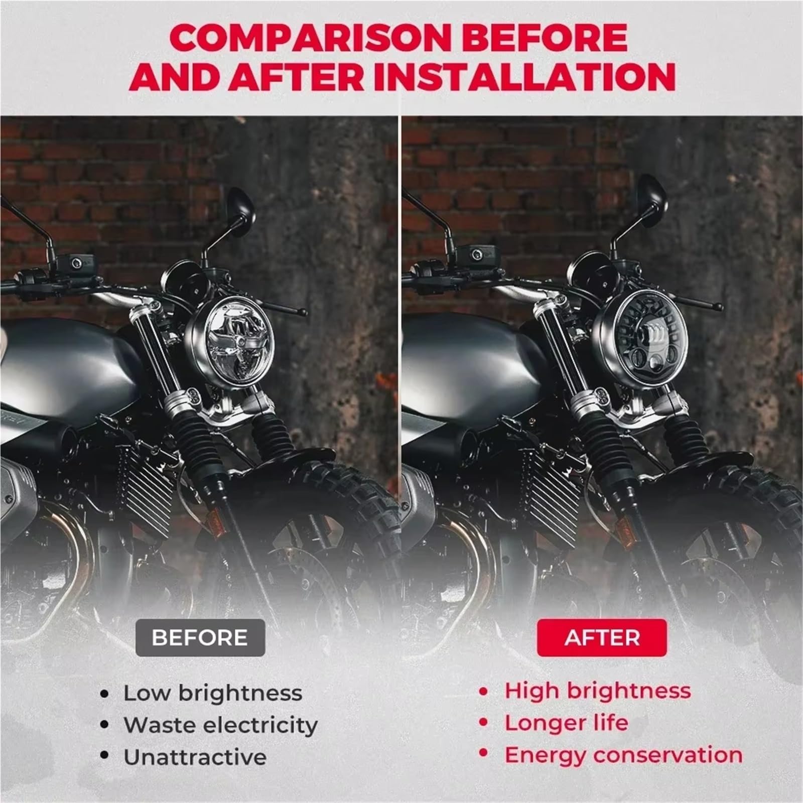 Fari Per Moto Per FLD Per Softail Per Nightster 883 Per Touring Faro Adattivo Da 7 Pollici Universale Faro Anteriore Moto(Adaptive Chrome)