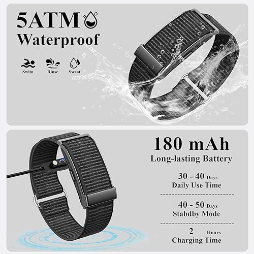 Miniatura 4 de Pulsera inteligente, rastreador de salud y fitness, monitor de corazón 247 y rastreador de sueño, pulsera multideporte con aplicación gratuita