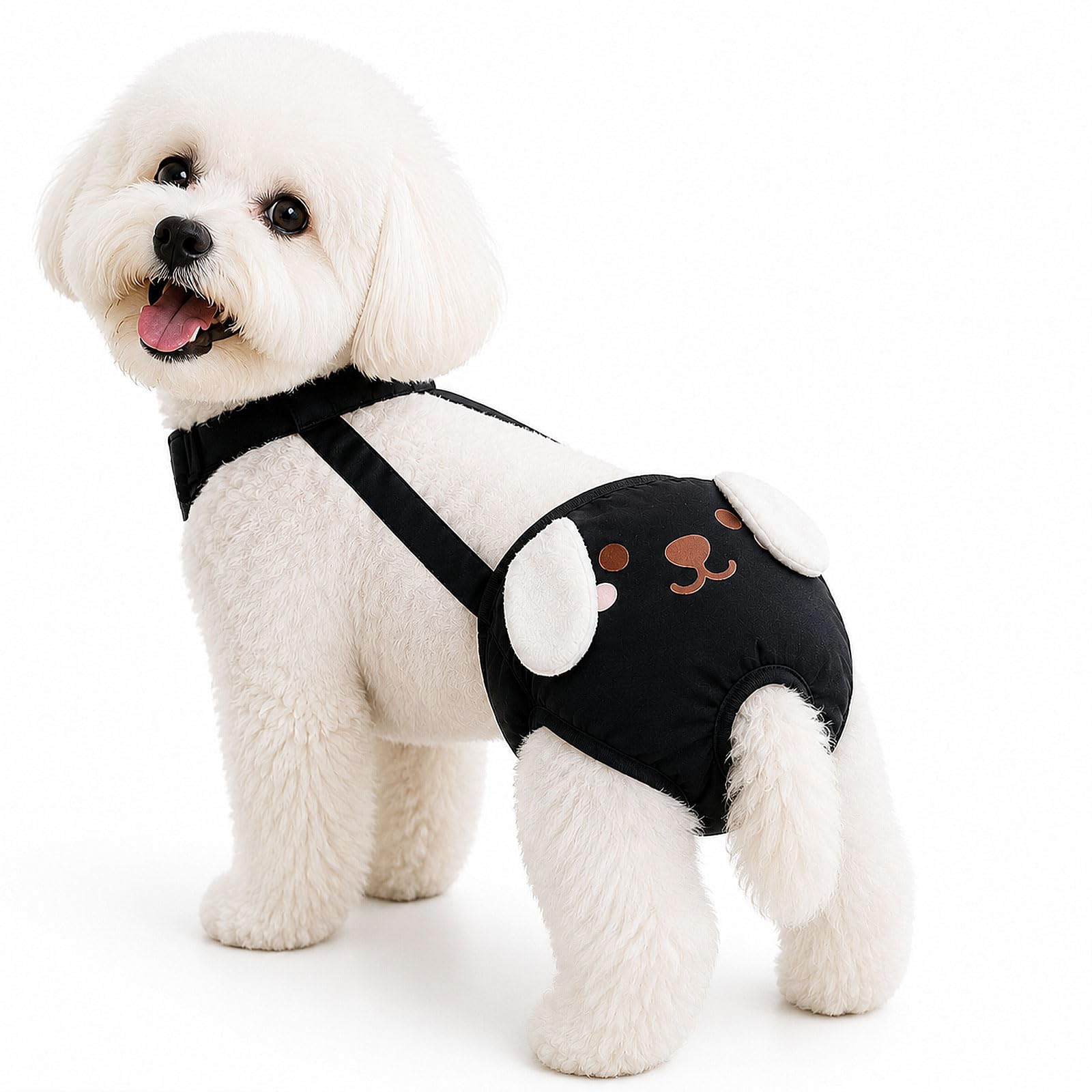 Pannolino lavabile e riutilizzabile per cani femmina,Nero,S