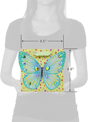 Miniatura 4 de Papyrus Bolsa de regalo mediana de 8.5 pulgadas, diseñada por Bella Pilar (mariposas y flores) para cumpleaños, bodas, despedidas de soltera, baby