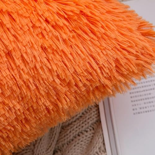 Miniatura 2 de MIULEE - Juego de 2 fundas decorativas, lujosas y afelpadas de pelo sintético con estilo otoñal para cojines de sofá, dormitorio y automóvil (16 x