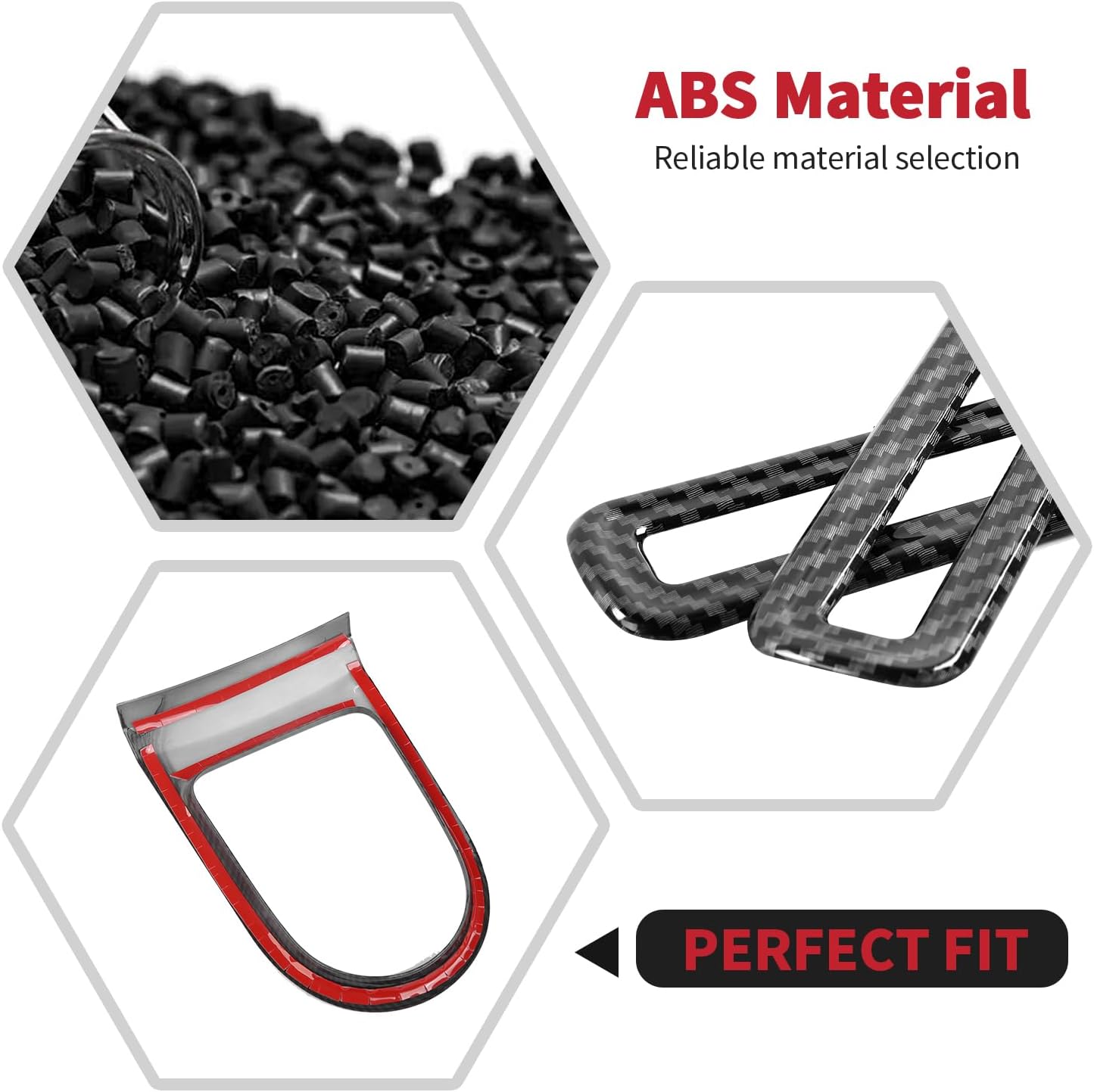 RT-TCZ 17PCS Carbon Fiber Interior Trim Kit Cover Center Console Decoration Interior Accessories for Ford Mustang 2015 2016 2017 2018 2019 2020 2021 2022 2023