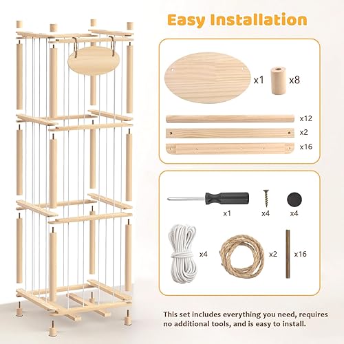 Miniatura 7 de Organizador de almacenamiento de animales de peluche, zoológico de juguetes de madera gruesa para sala de juegos y dormitorio, soporte grande de