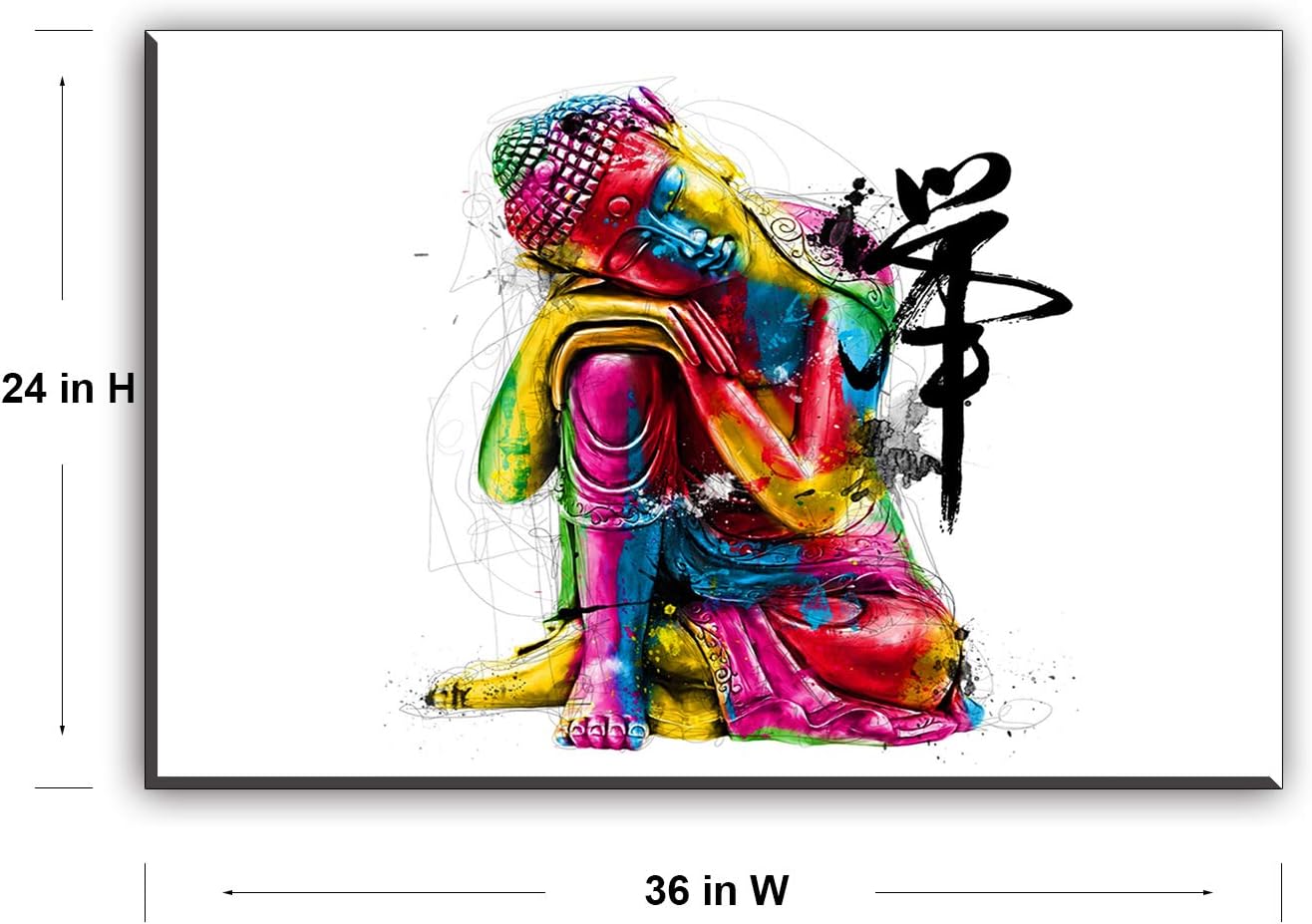 Flash Deals - 50% OFF Piy Painting Wall Art for Bedroom, Chinese Canvas Prints Decor (Waterproof Artwork, Ready to Hang, 24x36)
