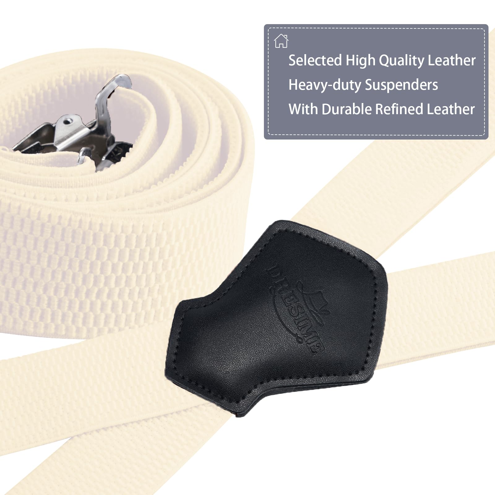 Bretelle da Uomo per pantaloni con 4 clip forti 4 cm di larghezza, per Uomini e Donne Grandi e alti Larghezza Regolabile di Elastiche e Forma a X Elastica
