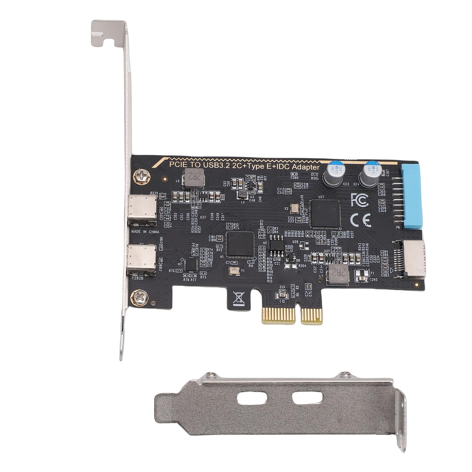 Jiawu Scheda di Espansione PCI Express per PC Desktop, Scheda PCIe da 5 Gbps a Doppio Tipo C con Tipo Interno e Porta a 19 Pin, Adattatore ASM1042