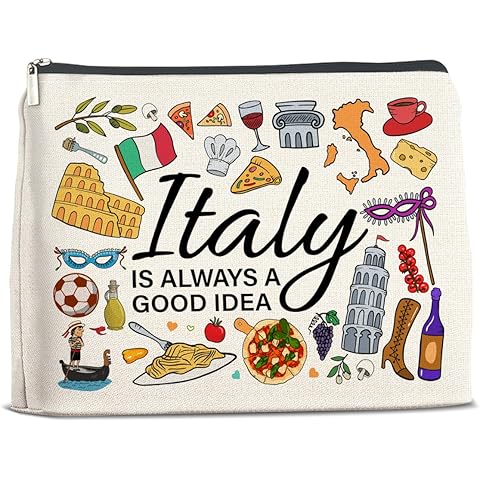 UPNEGE Italy Travel Cosmetic Bag, Multicolor, Waterproof, Zipper Closure, Double-Sided Printing, Rectangular, 9.6