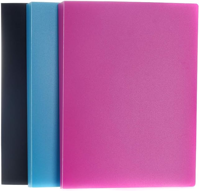 TUKA-i-AKUT [3X] Presentation Folders 120 Pockets Transparent Totally (3x40), Solid Polypropylene Projekt Folder Presentation Folder, Set of 3 Display Books in 3 Colors, TKD8017-3x