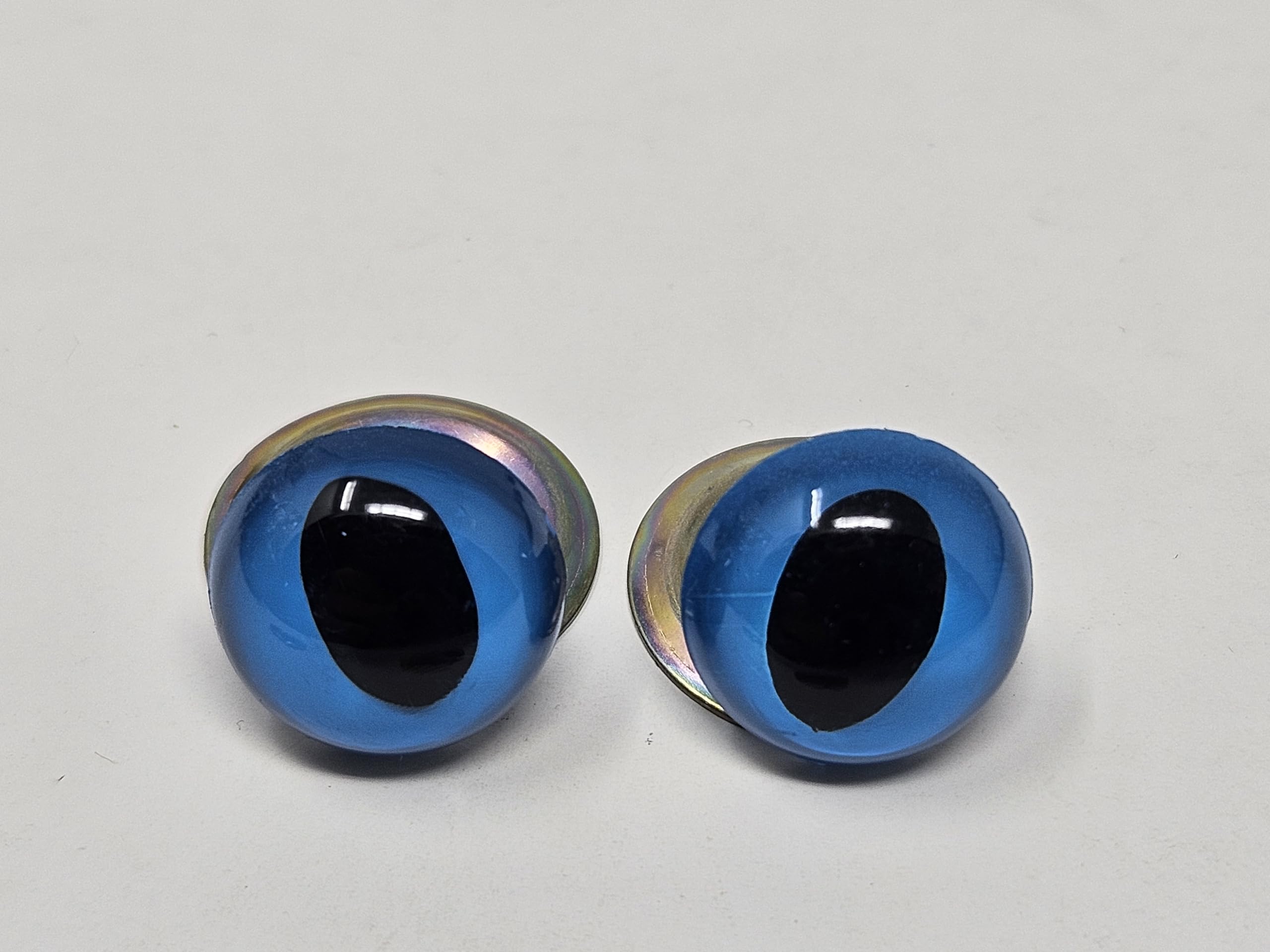 Pair of Zim's 15mm Cat Eyes Plastic Kitty Safety Eyes for Craft Amigurumi Dolls or Puppets (Pack of 8) (Blue)