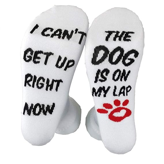 YourTops Unisex I CAN'T GET UP RIGHT NOW THE DOG/CAT IS ON MY LAP Socks
