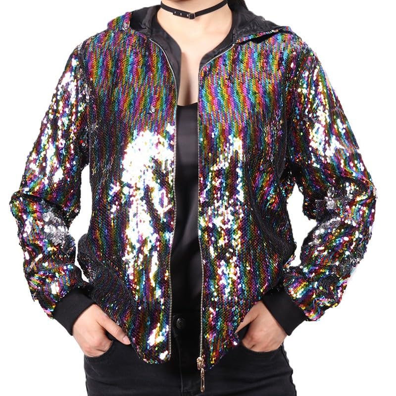 Manteau décontracté à manches longues et vêtement extérieur brillant femme
