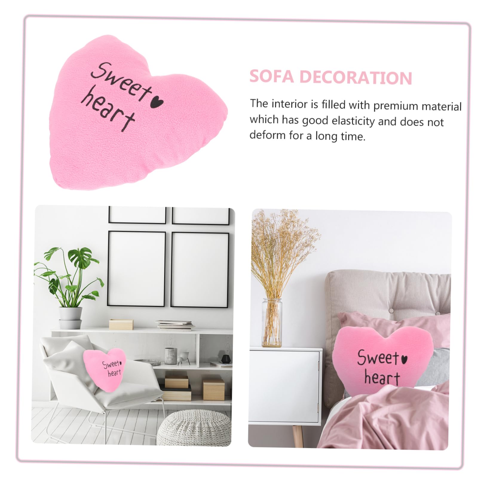 CIYODO Valentine Heart Pillow Throw Pillow Romantic Message Soft Decorative Pillow for Living Room Bedroom Present for Girlfriend