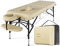 Vista 11 de CLORIS Mesa de masaje profesional de 84", portátil, plegable en 2 partes, ligera, facial, salón, spa, cama de tatuaje, altura ajustable con bolsa
