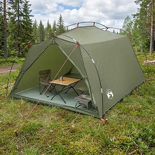 Tunnelzelt Olive Grün 2-Personen modernes ultraleichtes wasserdichtes Zelt mit Fiberglasgestänge und Moskitonetz, atmungsaktiv, Winddicht für Camping, Trekking, Outdoor, Reise