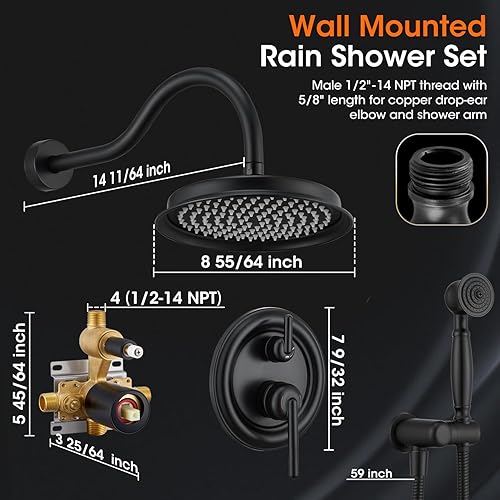 Miniatura 5 de Wintap Sistemas de molduras de ducha para bañera WT-9812BK