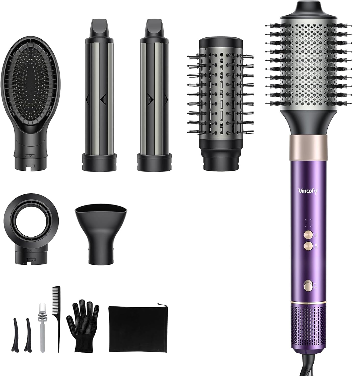 7-in-1 hot air styler with 110k RPM motor violet