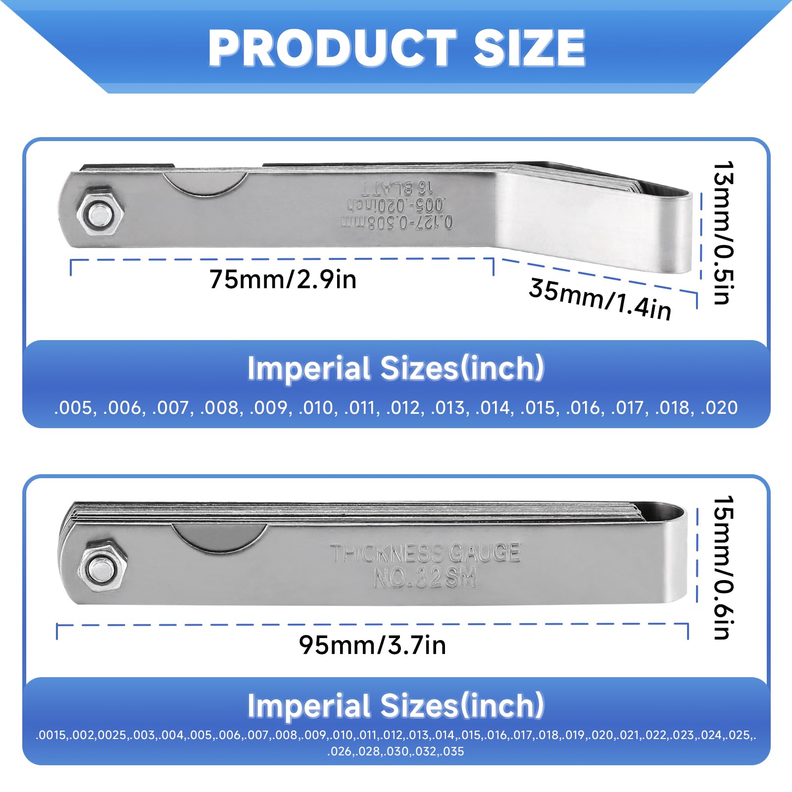 Snapklik.com : 2-Piece Tapered Feeler Gauge And Offset Feeler Gauge Set ...