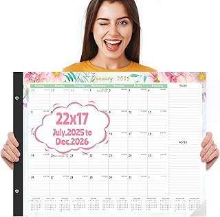 Gannyfer Desk Calendar 2025-2026 - 18 Month Large Calendar July 2025 - Dec 2026, 22