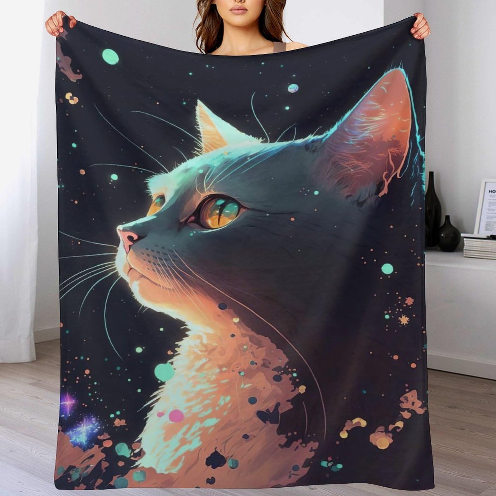 Couverture polaire chat d'exception en flanelle ultra moelleuse et chaude