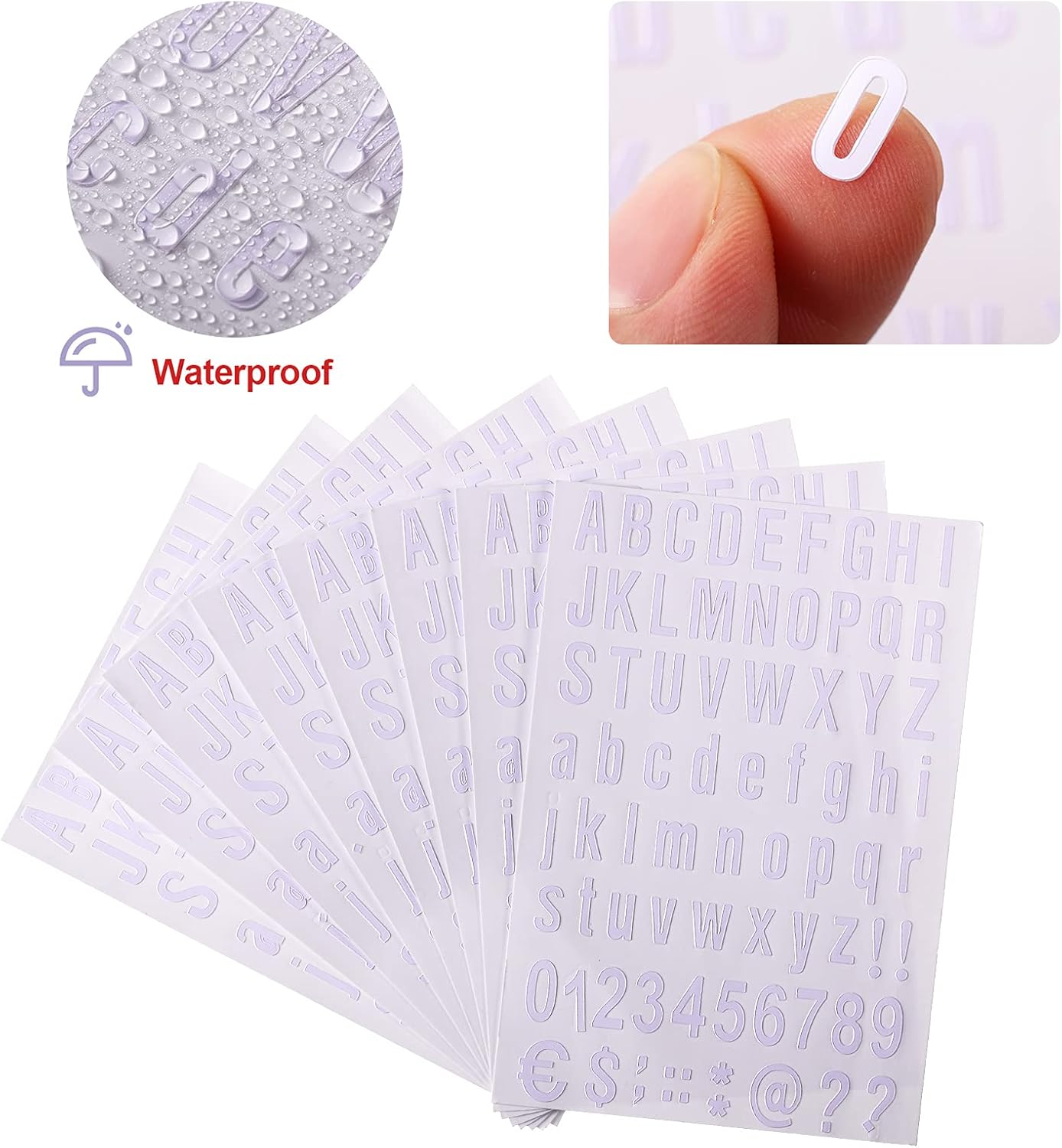 8 Sheets Self Adhesive Vinyl Letters Numbers Kit, Mailbox Numbers Sticker for Mailbox, Signs, Window, Door, Cars, Trucks, Home, Business(1/2 Inch,White)