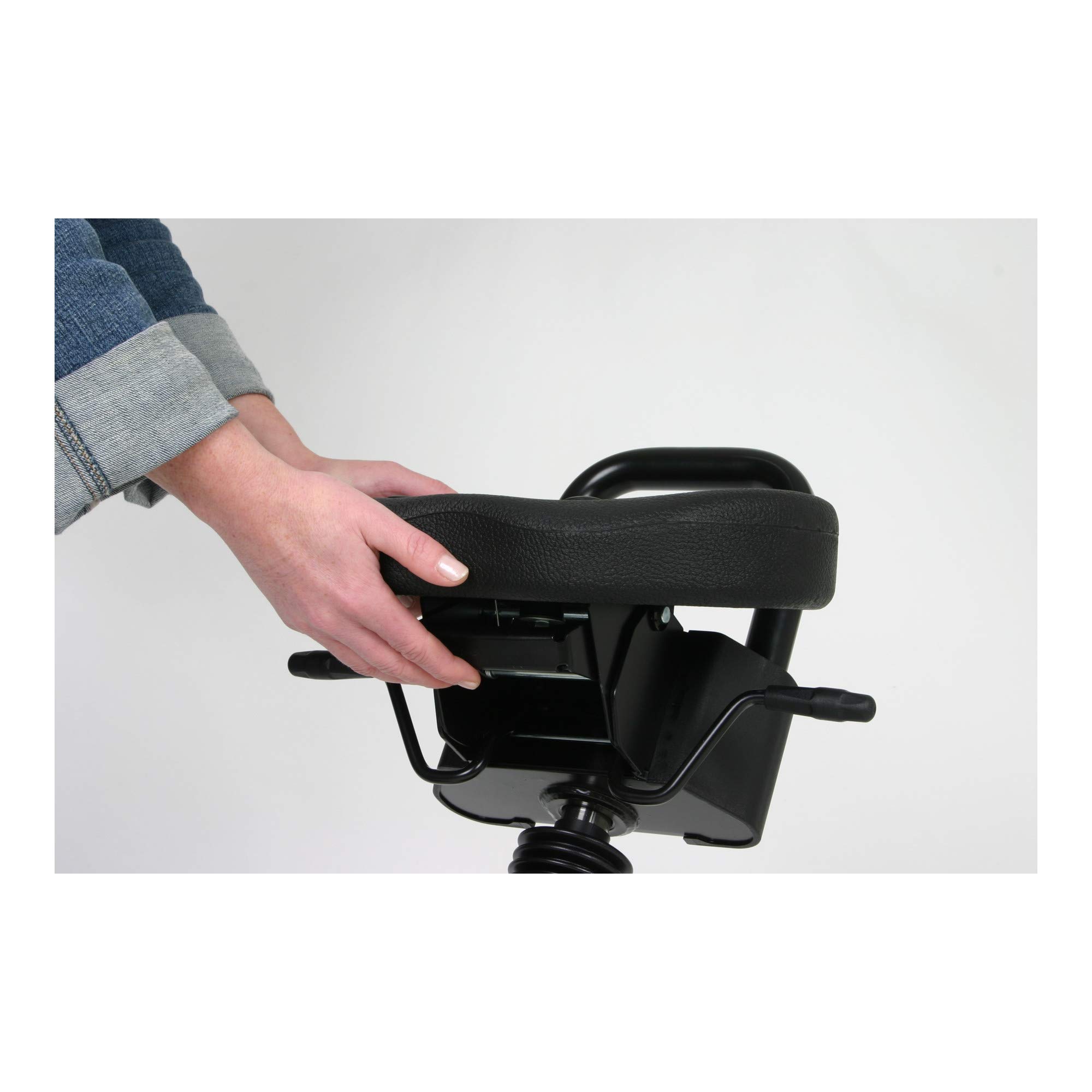 STIER Stehhilfe mit Stahlgestell schwarz Sitzhöhe 645-825 mm PU-Sitz