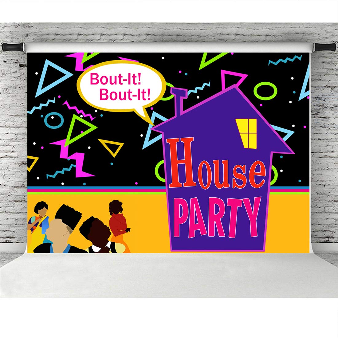 Fondo de Fotos para Fiesta de Familia de los años 90 con diseño de casa de Rebote, Fondo de Fiesta de cumpleaños, decoración, decoración de Fiesta, Accesorios para Cabina de Fotos