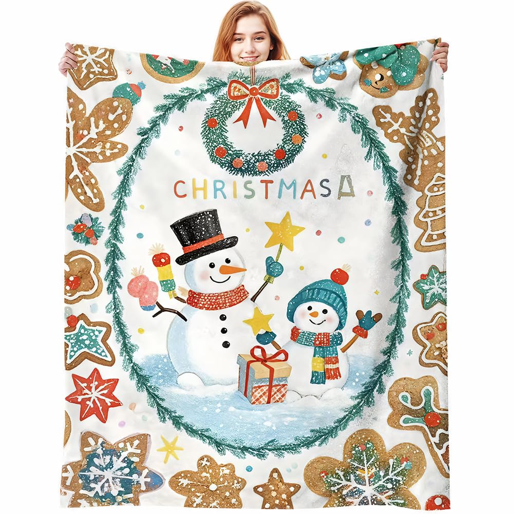 Christmas Fleece Blanket, Cozy Sofa Blanket for Travel, Lightweight, Fluffy, Cozy for Living Room, Sofa, Bed for All Seasons, Cozy and Soft 100 * 150cm