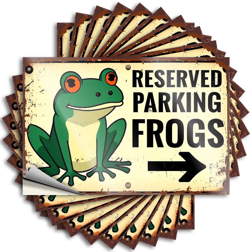 Reserved Parking for Frogs. Crazy Outside Fall Decor - Tattoo Bottle Removable Vinyl Decal(12X18CM)