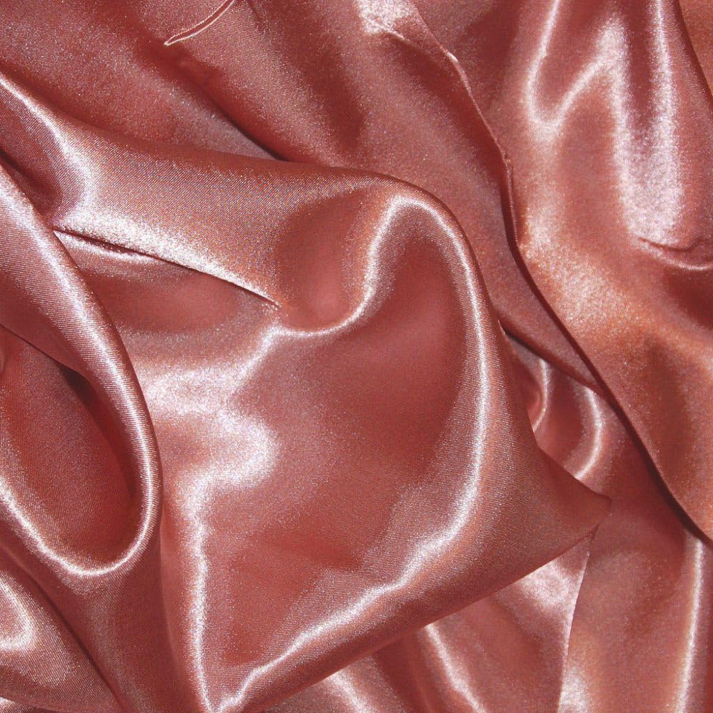 CQL Satin Fabric by the Metre – 60 Inch Wide Satin Roll for Wedding Dresses, Bespoke Tailoring & Decoration Projects – Soft, Smooth, Silk-Like Finish(Dusky Pink,5 Metre)