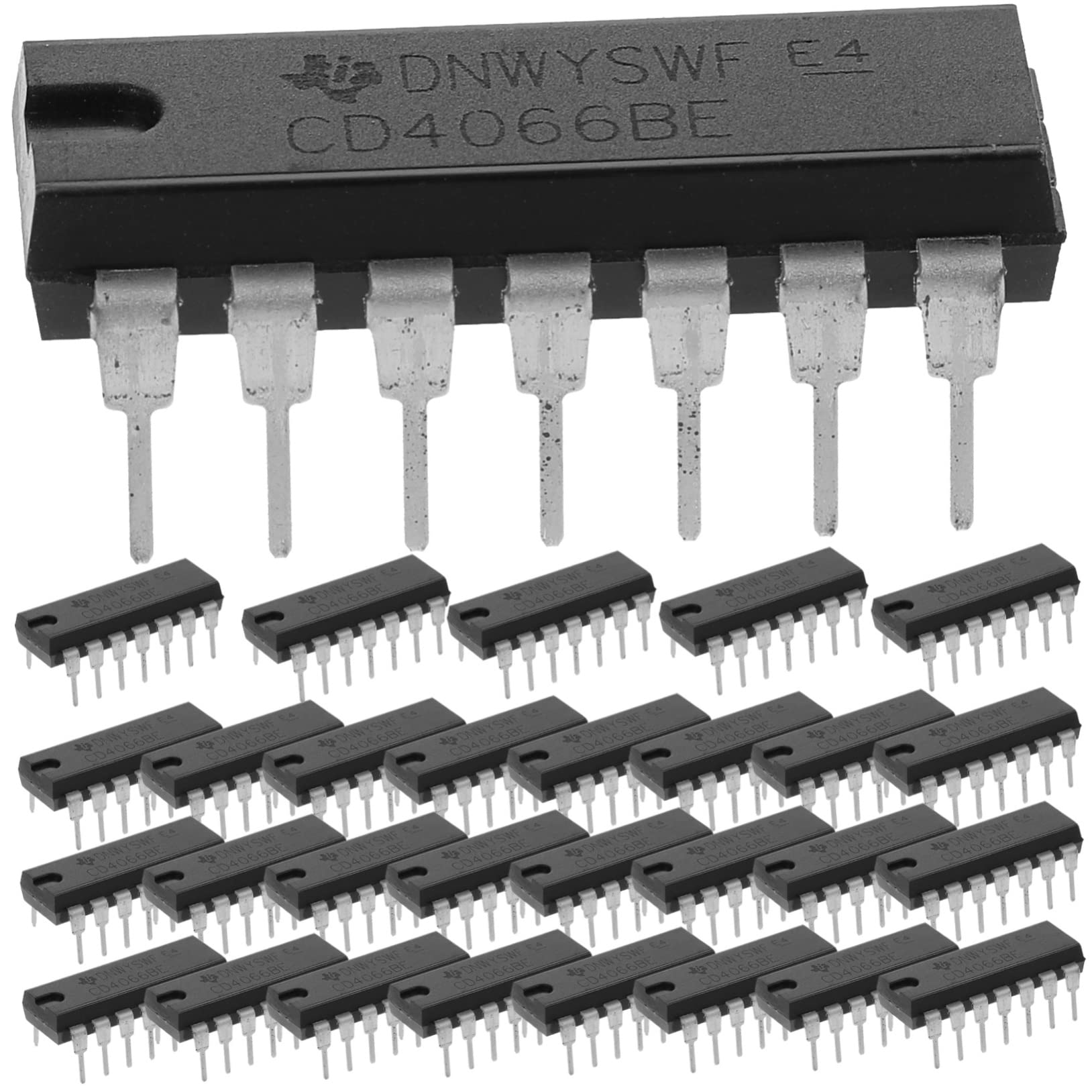 30pcs Ic Chip Capacitors Logic Ic Quad Bilateral Electronic Kits Bi-directional Switch Op Amp The Analog Bilateral Ic Breadboard-friendly Ic Dip14 Triggers Dip-14 Pin Black KOMBIUDA
