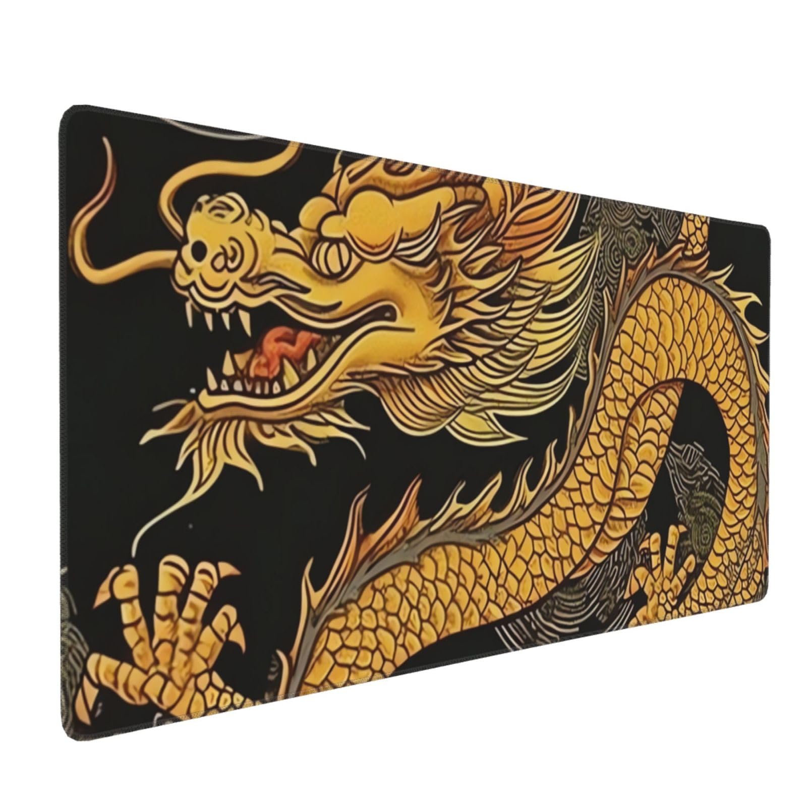 Tapis de souris de jeu étanche grand format avec bords cousus noirs - 8