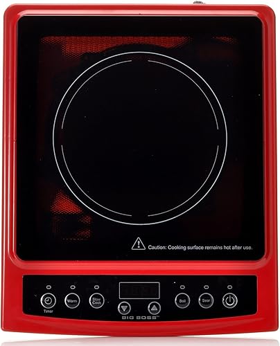 Miniatura 2 de 9148 Placa de cocción de inducción de 1300 vatios compatible con utensilios de cocina de inducción, color rojo