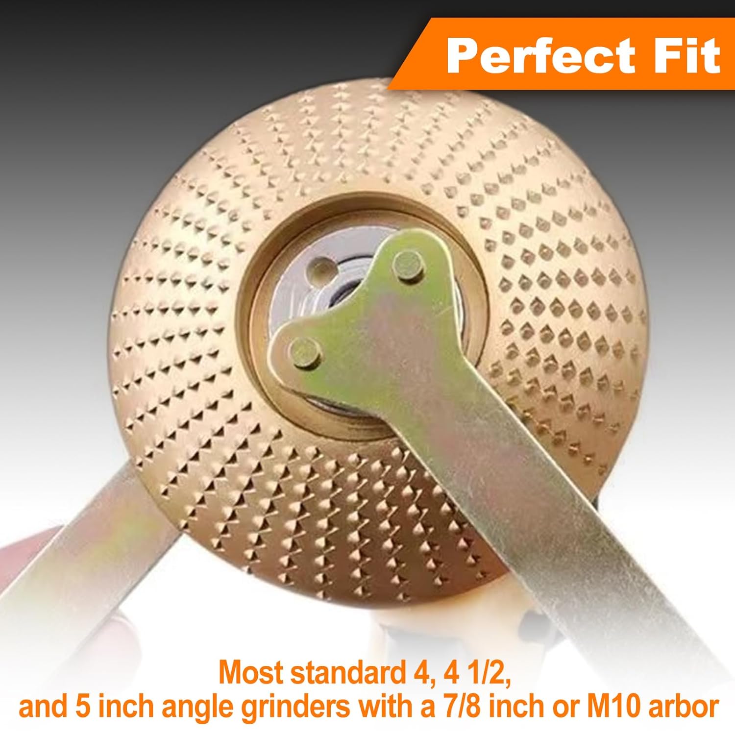 5PCS Angle Grinder Wood Carving Disc Set, 4" or 3" Attachments with 7/8" Arbor, 4 Shapes Wood Shaping Wheel with 7/8" to 5/8" Reducing Bushings for Wood Shaping Carving and Sanding