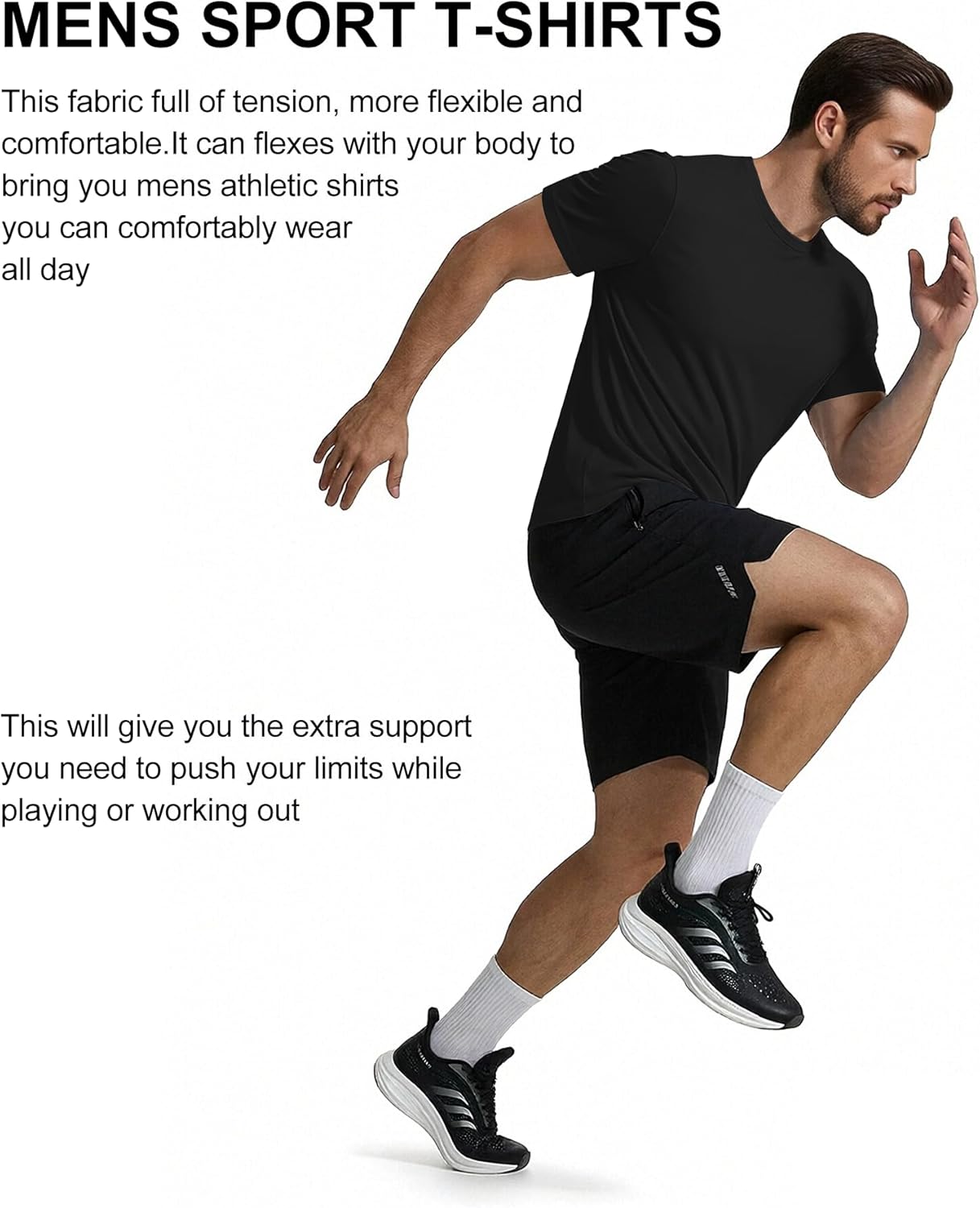 COOFANDY 3 Pack Men's Athletic T-Shirts Short Sleeve - Quick Dry Moisture Wicking Workout Shirts for Running, Gym, Casual - Image 3