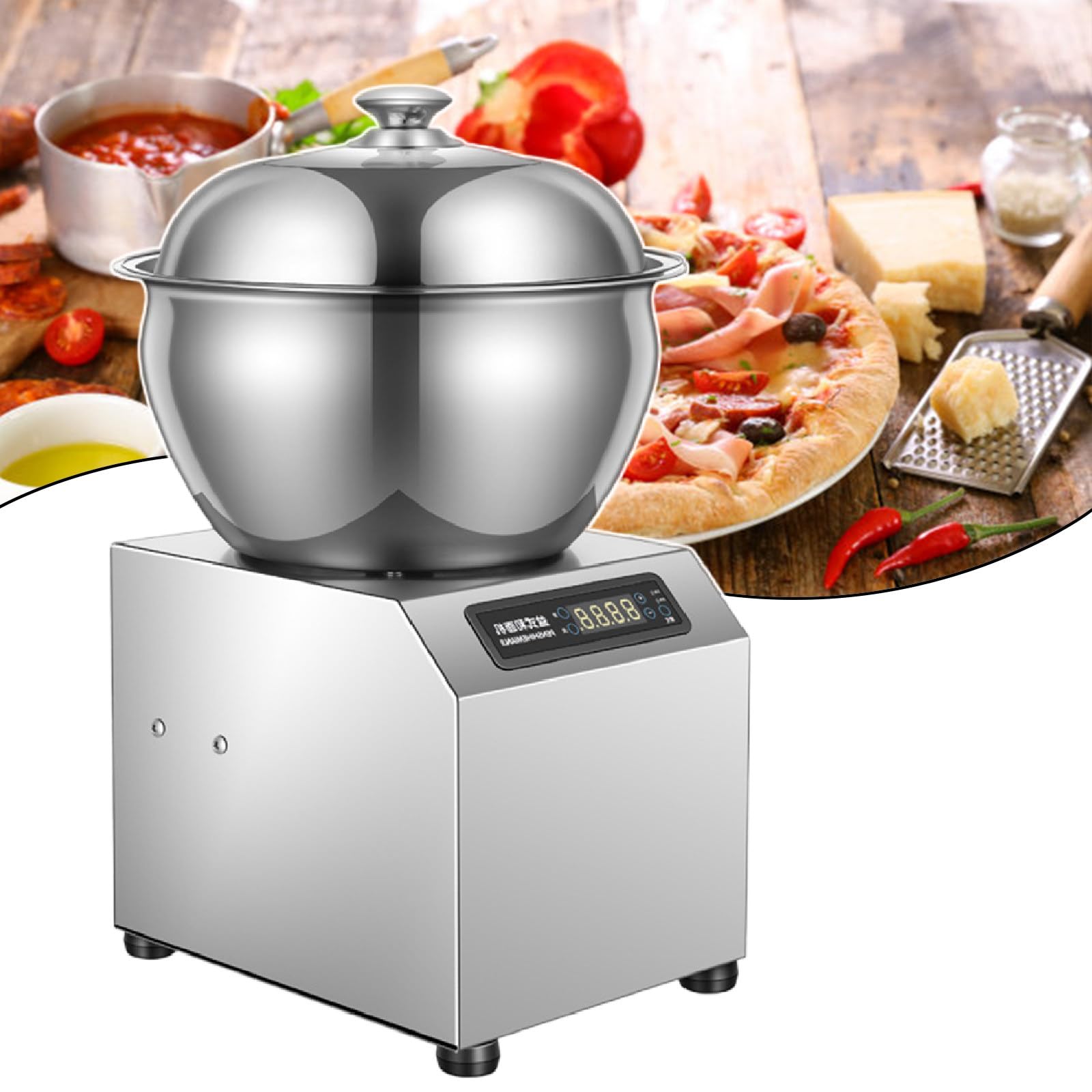 IYUESQ Desktop Dough Maker, 5kg/8kg Commercial Dough Mixer Stand Mixer Dough Kneading Machine with Timing Funct,5Kg-110V
