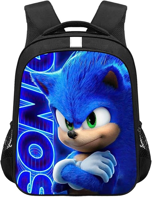 Bonamana Sonic The Hedgehog 3D Printed Children's School Backpack for Kids Travel Rucksacks Book Bags Kids School Bag