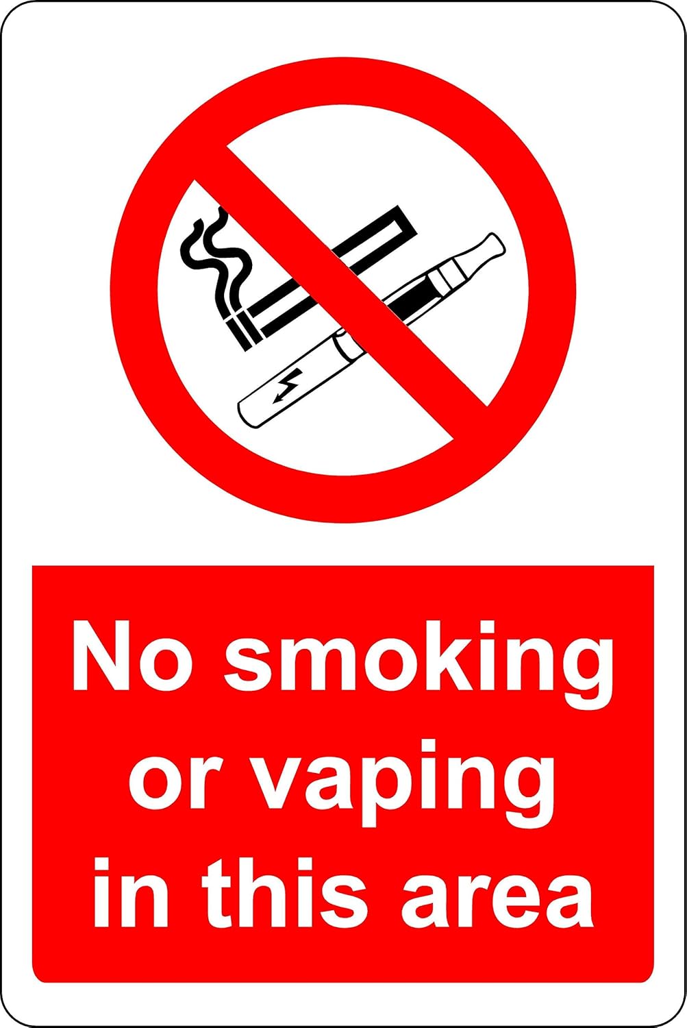 No Smoking Or Vaping In This Area Safety Sign 1 2mm Rigid Plastic 