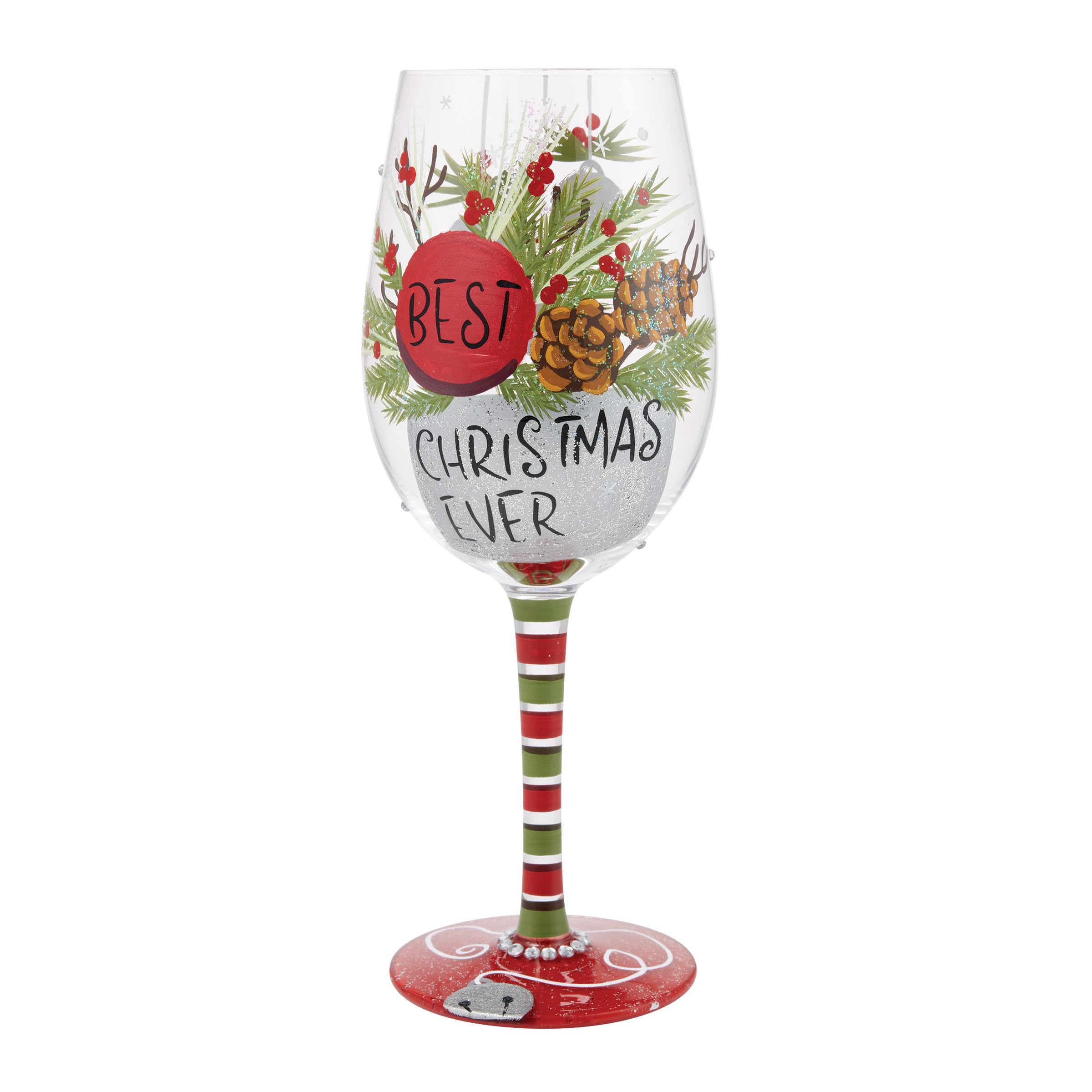 Verre à vin de Noël artisanal Lolita pour sublimer vos repas de fête et soirées au coin du feu